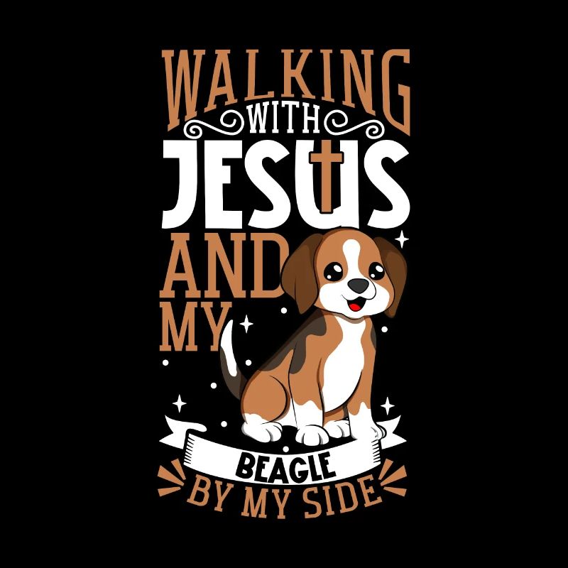 Jesus und Hund - Beagle