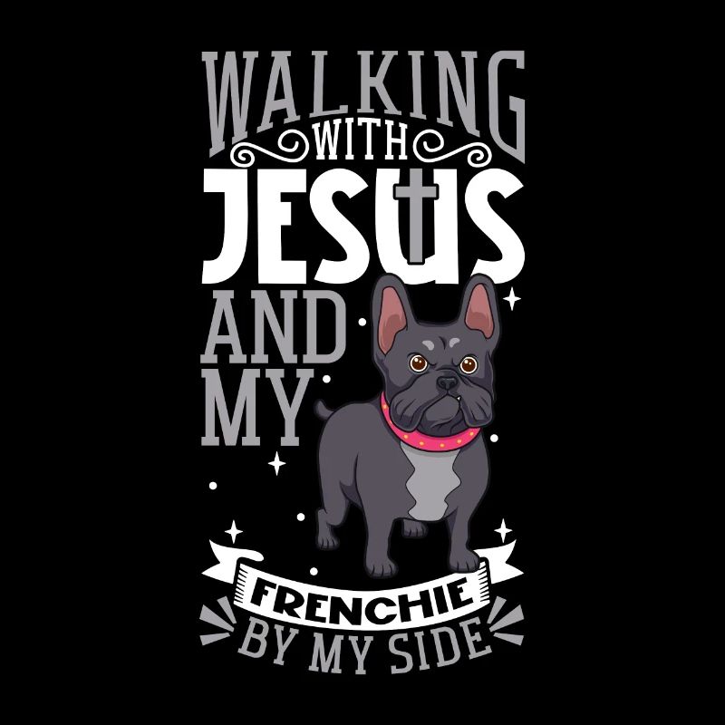 Jésus et chien - Bouledogue français