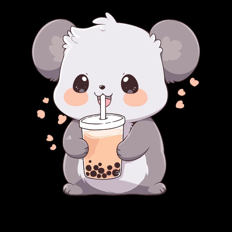 Kawaii Koala trinkt Boba Bubble Tea Chibi