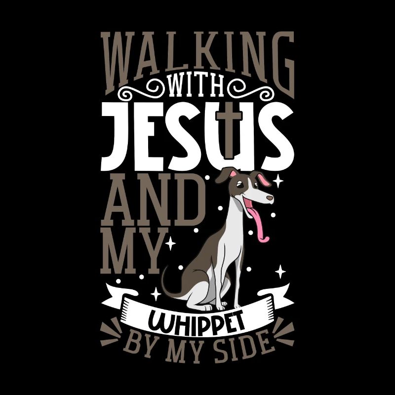 Jésus et chien - Whippet