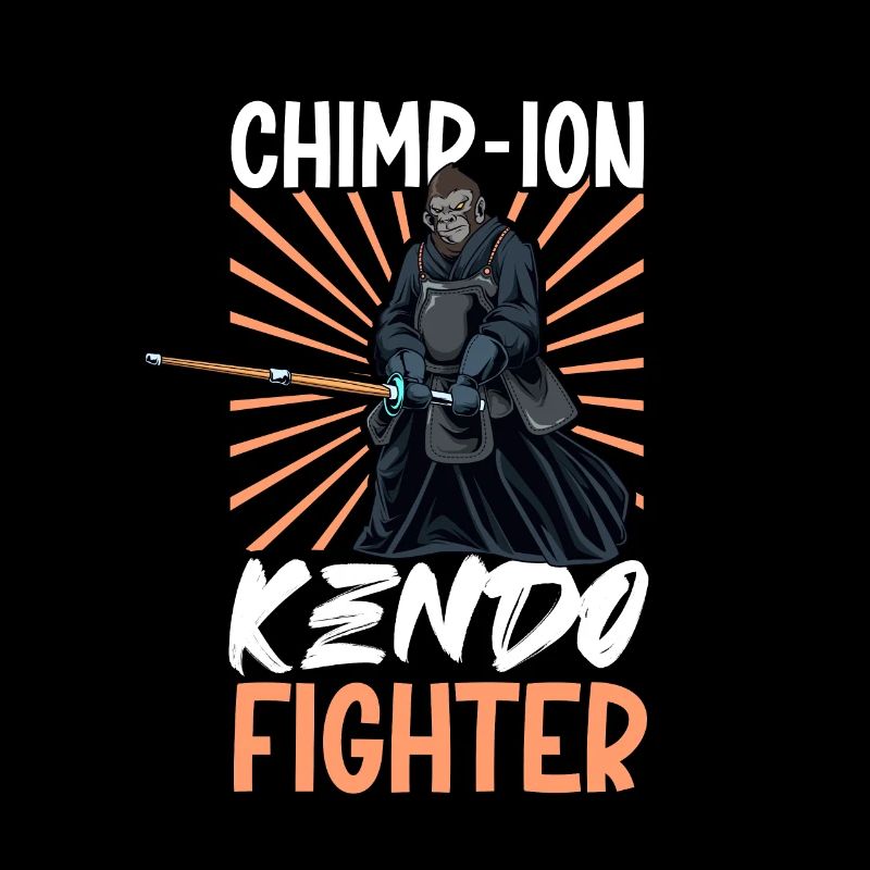 Chimpanzee does kendo