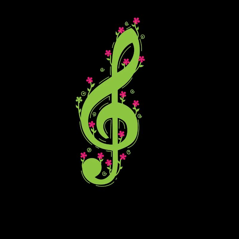 Clef avec musique de fleurs