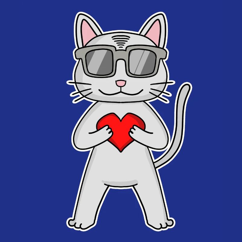 Katze mit Herz und Brille - Devon Rex