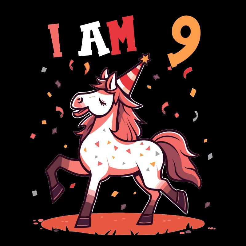 Ich bin 9 Jahre alt Pferde Pferd 9. Geburtstag