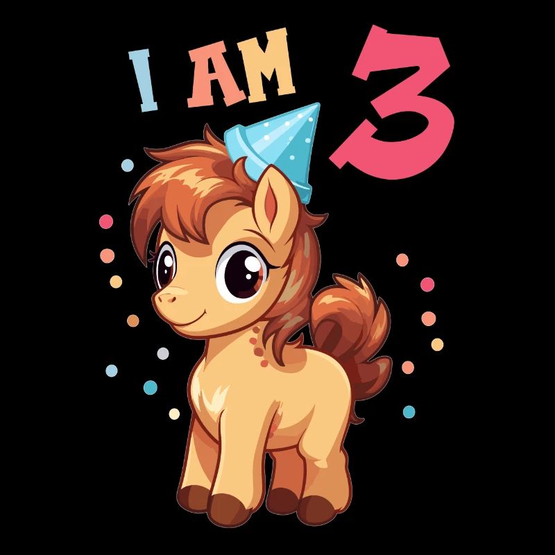 Ich bin 3 Jahre alt Pferde Pferd 3. Geburtstag