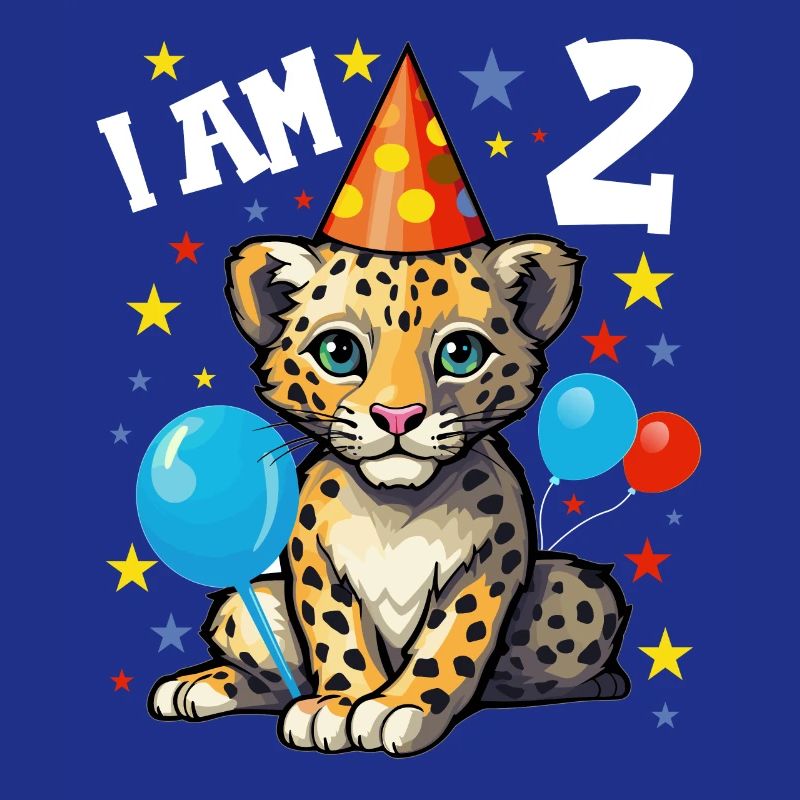 2. Geburtstag Ich bin 2 Jahre alt Leoparde Leopard