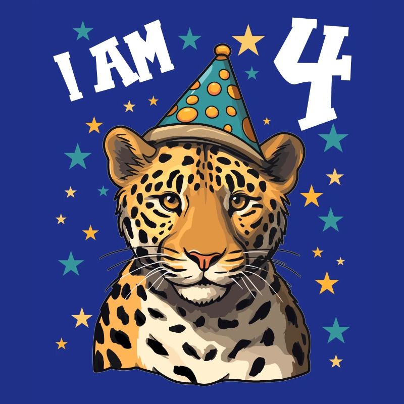 Ich bin 4 Jahre alt Leoparde Leopard 4. Geburtstag