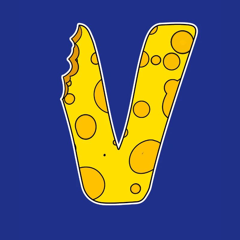 Buchstabe V - Anfangsbuchstabe V - Käse Motiv