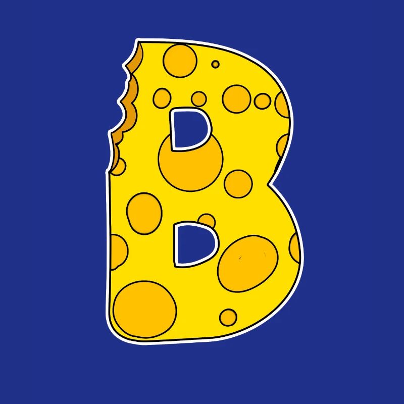 Lettre B - Lettre initiale B - Motif Fromage