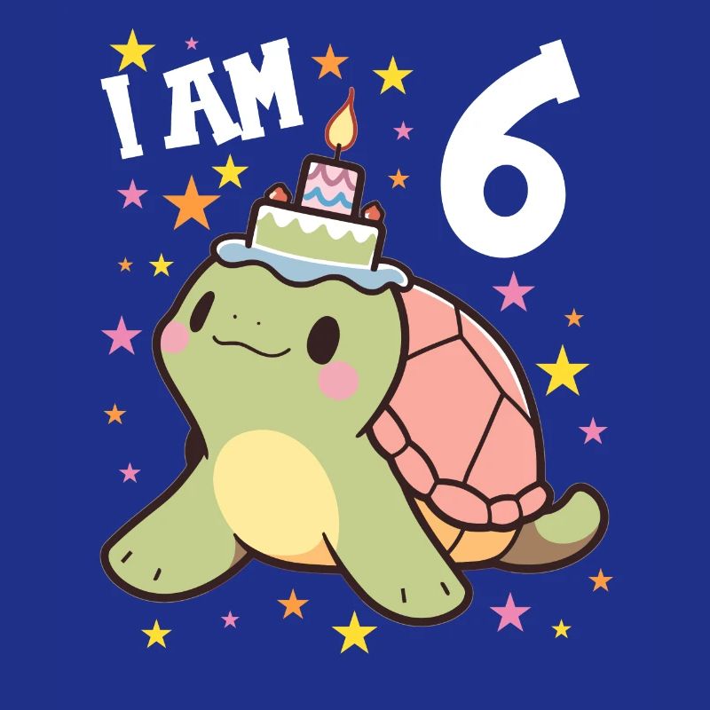 Ich bin 6 Schildkröten Schildkröte 6. Geburtstag