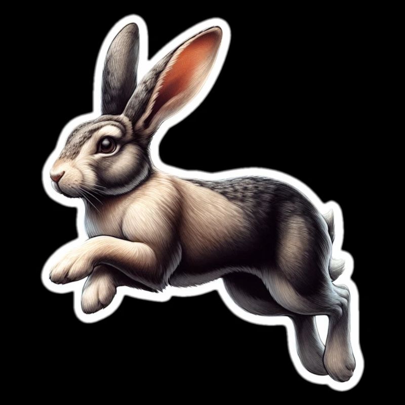 Hase im Sprung Druck