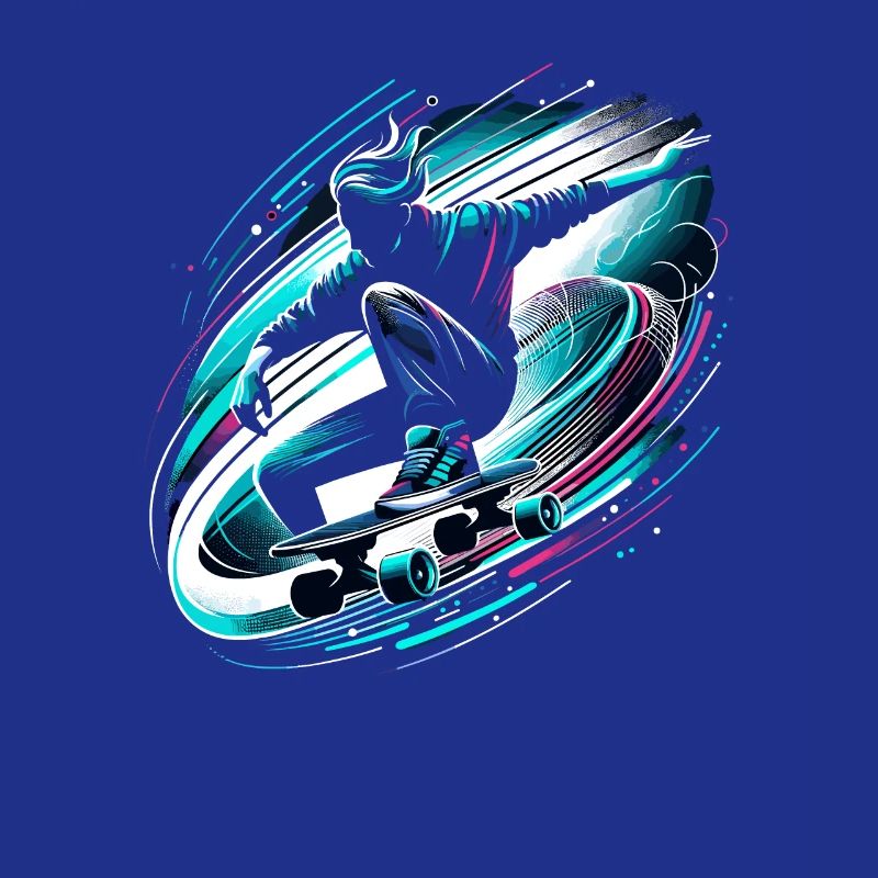 Longboarder auf Skateboard oder Longboard