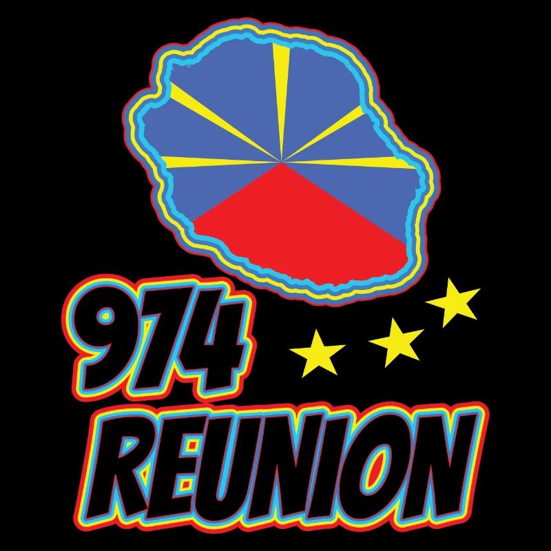 Gift Idea Flag Map Reunion Island 974