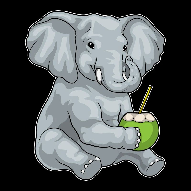 Elefant Kokosnuss