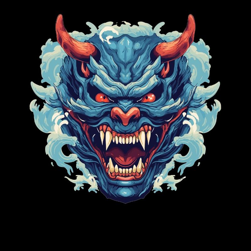 Japanischer Hannya Dämon Samurai Warrior Oni Maske