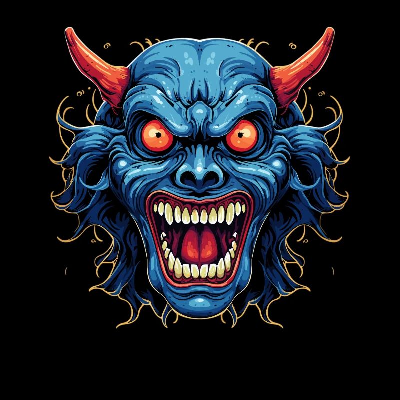 Japanischer Hannya Dämon Samurai Warrior Oni Maske