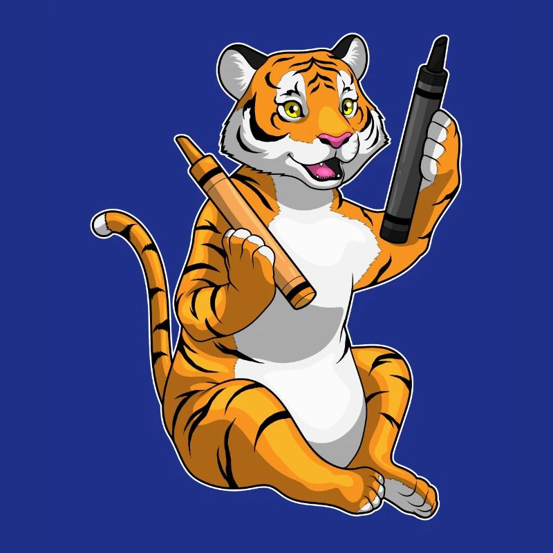 Tiger Schüler Buntstift Schule
