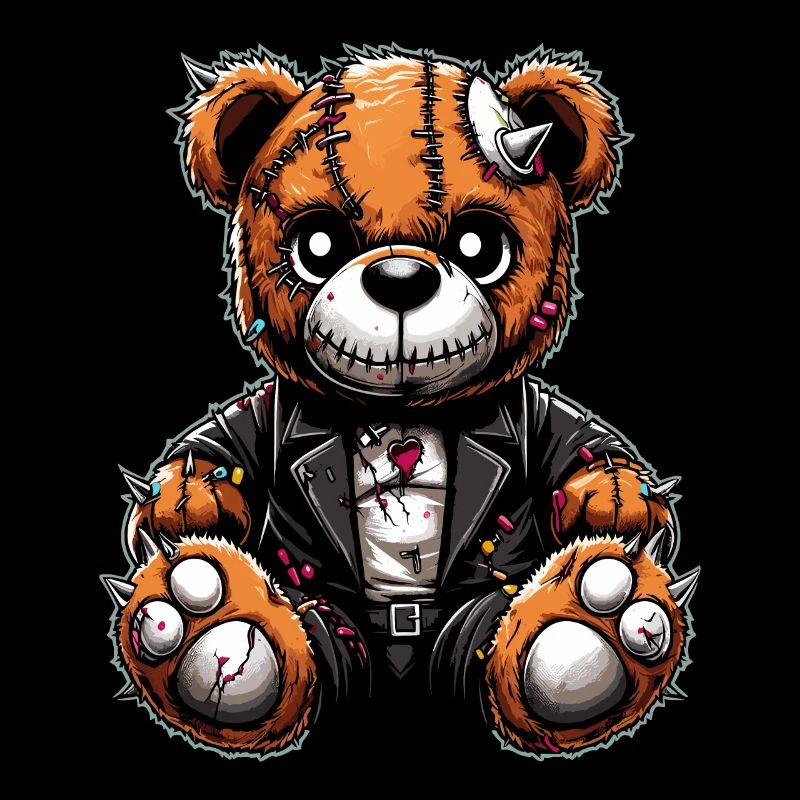 Punk Rebel Plush Teddy Bear