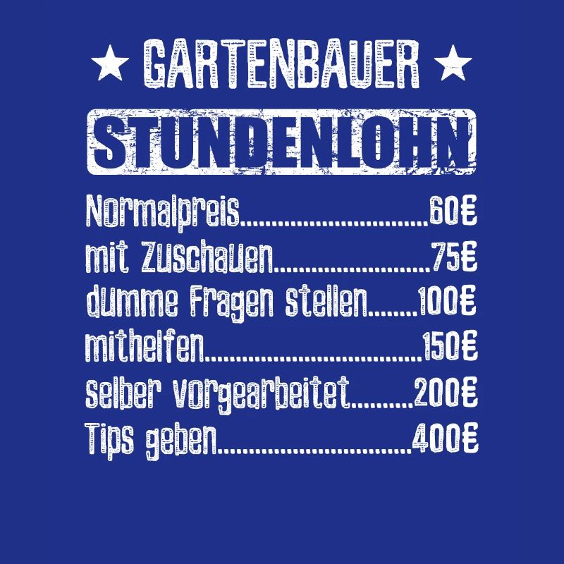 Stundenlohn Gartenbauer Beruf - Spruch