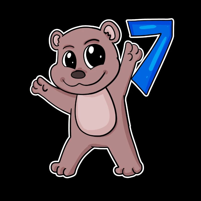 Ours motif 7e anniversaire - Sept ans