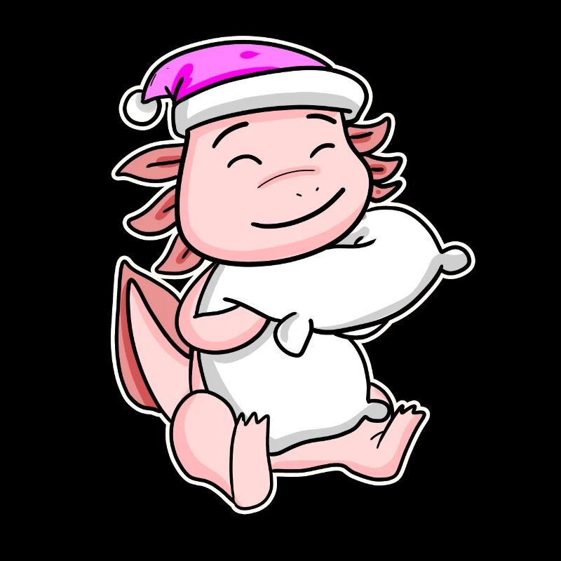 Axolotl Müde Ausschlafen Schlafen Mädchen