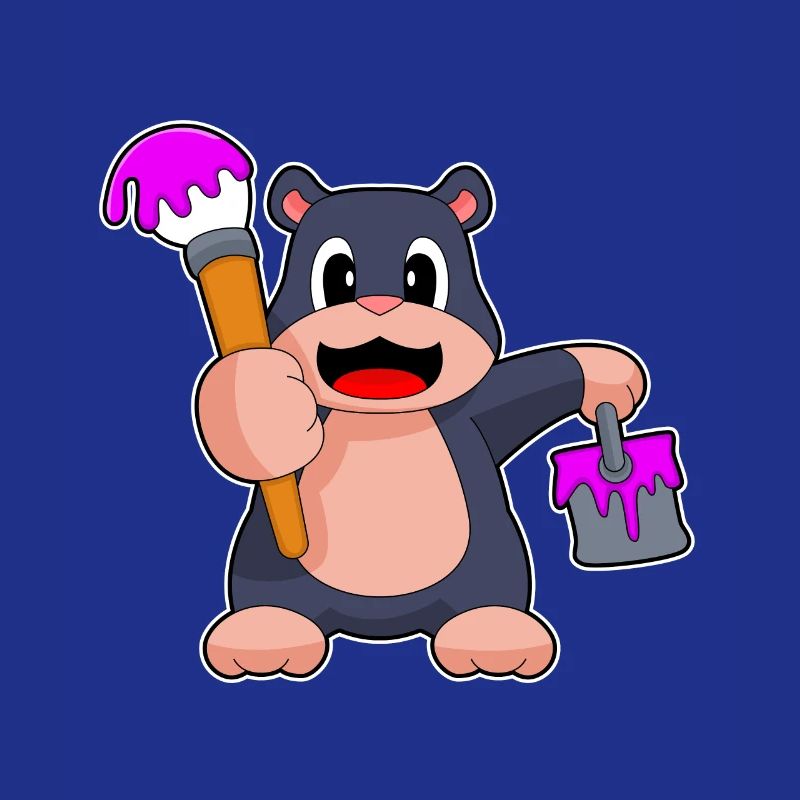 Mole, Painter, Brush, Paint