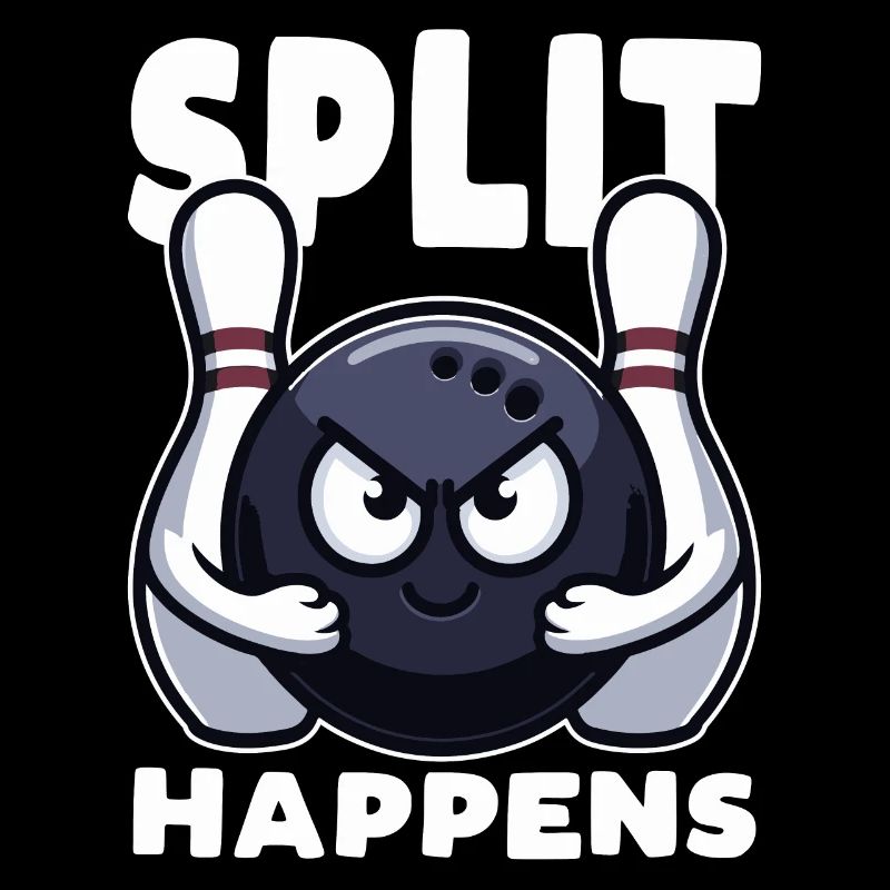 Split Happens Bowling Boule de bowling drôle deux quilles