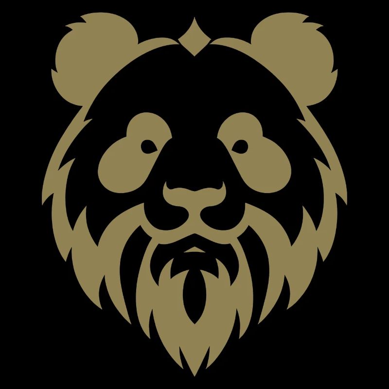 Panda mit Bart minimalistisches Bärenportrait