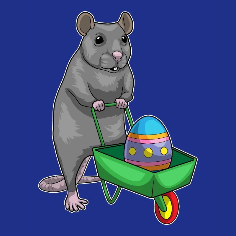 Rat Easter Easter Egg Wheelbarrow