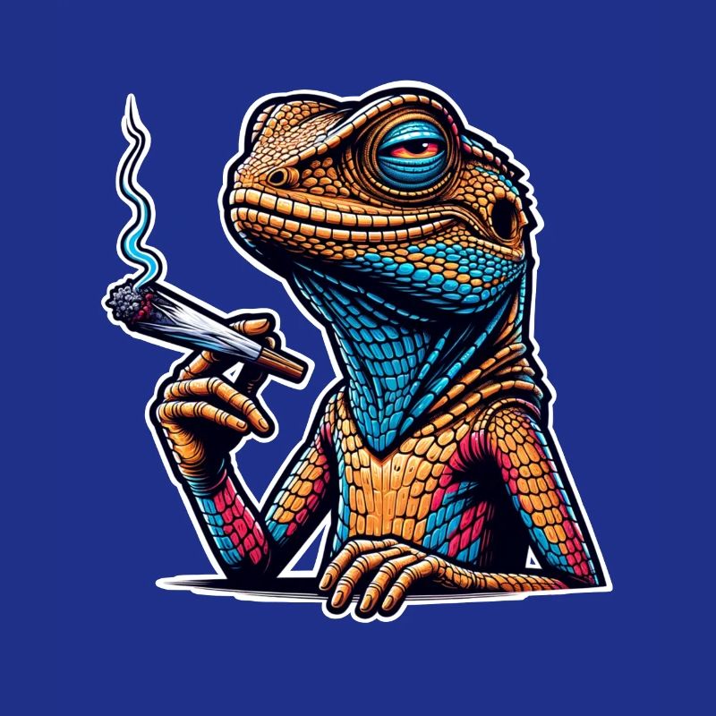 Highdechse Eidechse Kiffen Cannabis