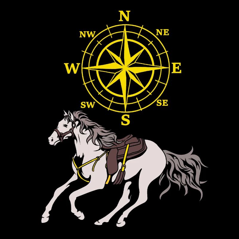 Kompass Pferd Pferde Abenteuer Windrose Reiten