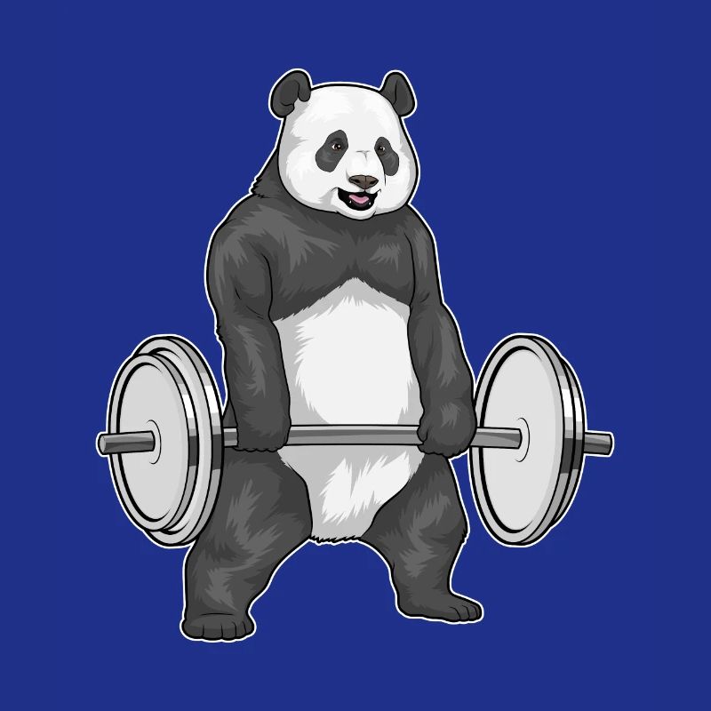 Panda Bodybuilder Musculation avec haltères