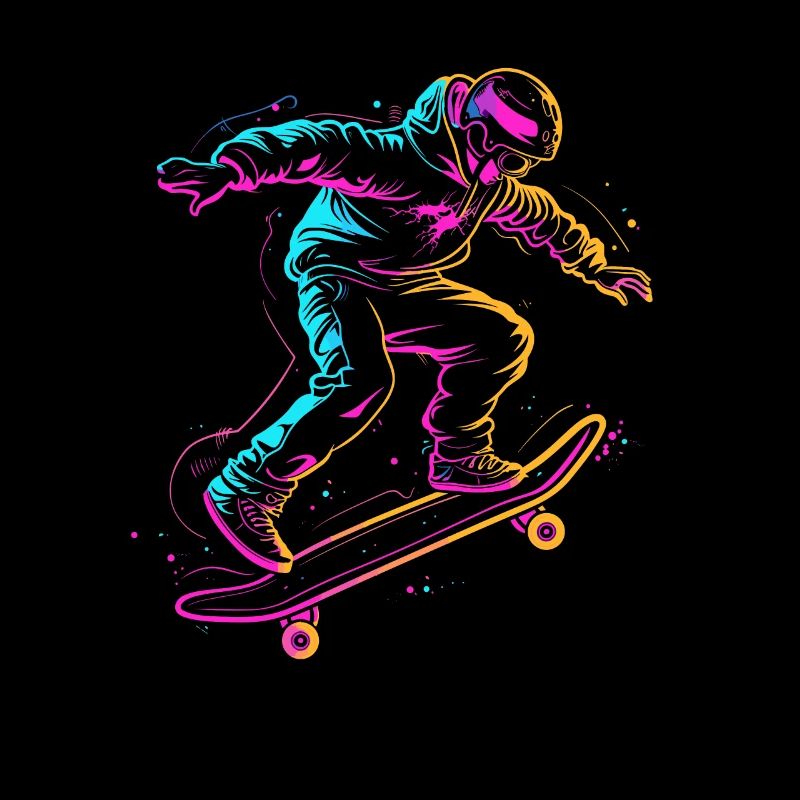 Cartoon Skateboarder Drawing
