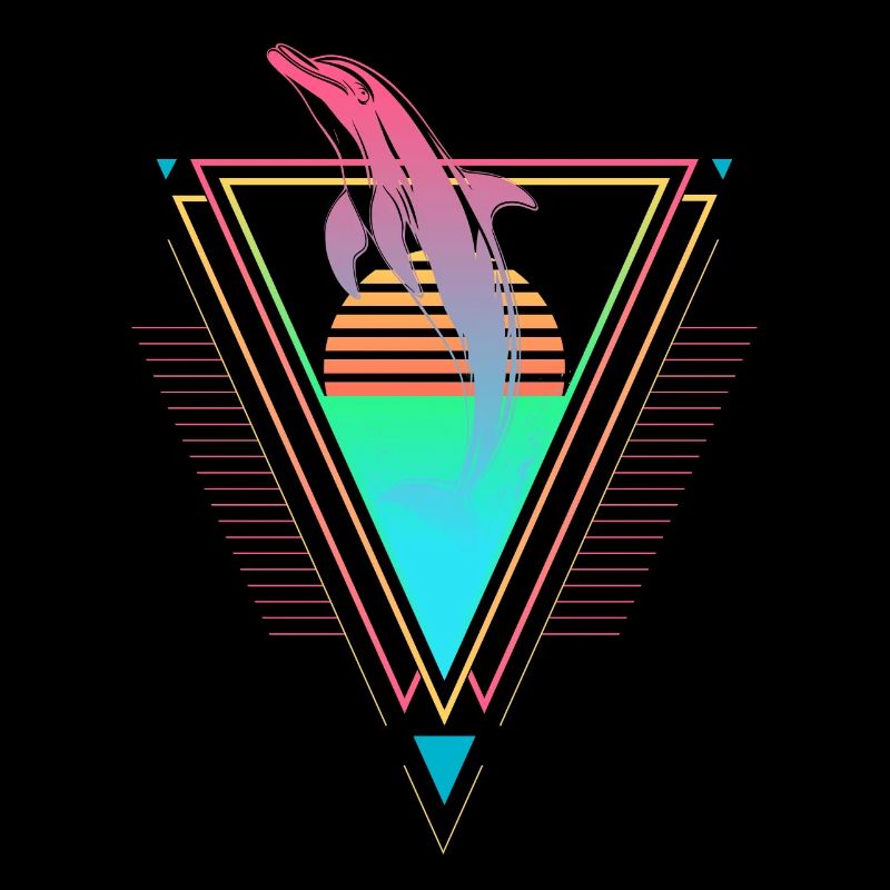 Delfin Vaporwave Synthwave 90er 80er sunset