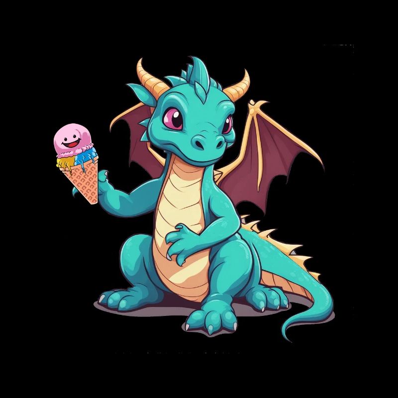 Drache Drachen Kind Kinder Eiskrem Baby