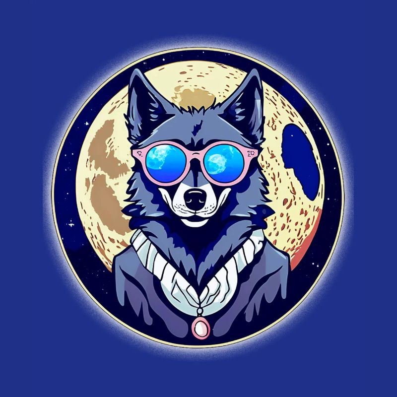 Wolf on the moon