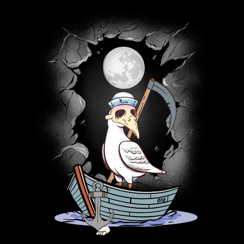 Maritime Halloween, Grim Reaper, Seagull, Seagulls, Bateau