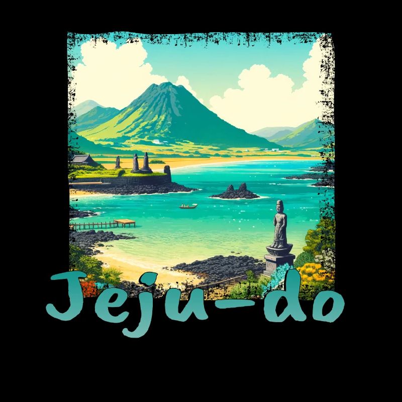 Île de Jeju Corée Vacances d’été Plage Grunge