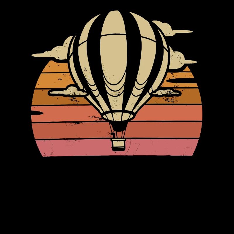Montgolfière rétro coucher de soleil liberté