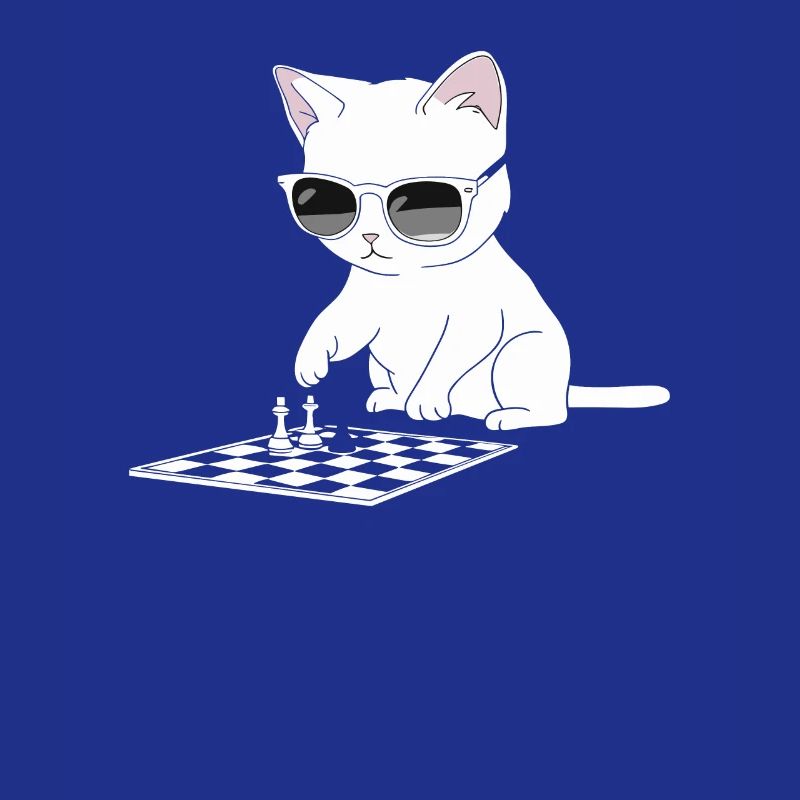 Cat with sunglasses playing chess