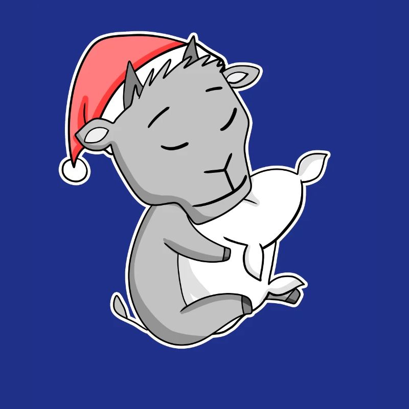 Chèvre mignonne fatiguée dormir à Noël