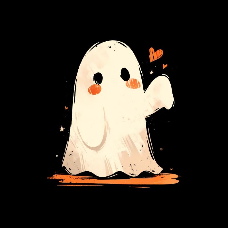 Cute Gespenst Geist Herzchen Halloween Spuk