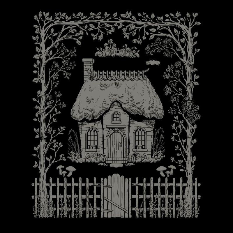 Dunkles Cottagecore Märchenhaus im Wald