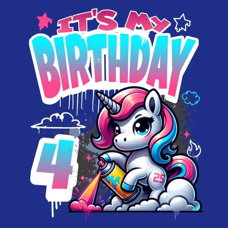 4. Geburtstag Einhorn Graffiti Mädchen