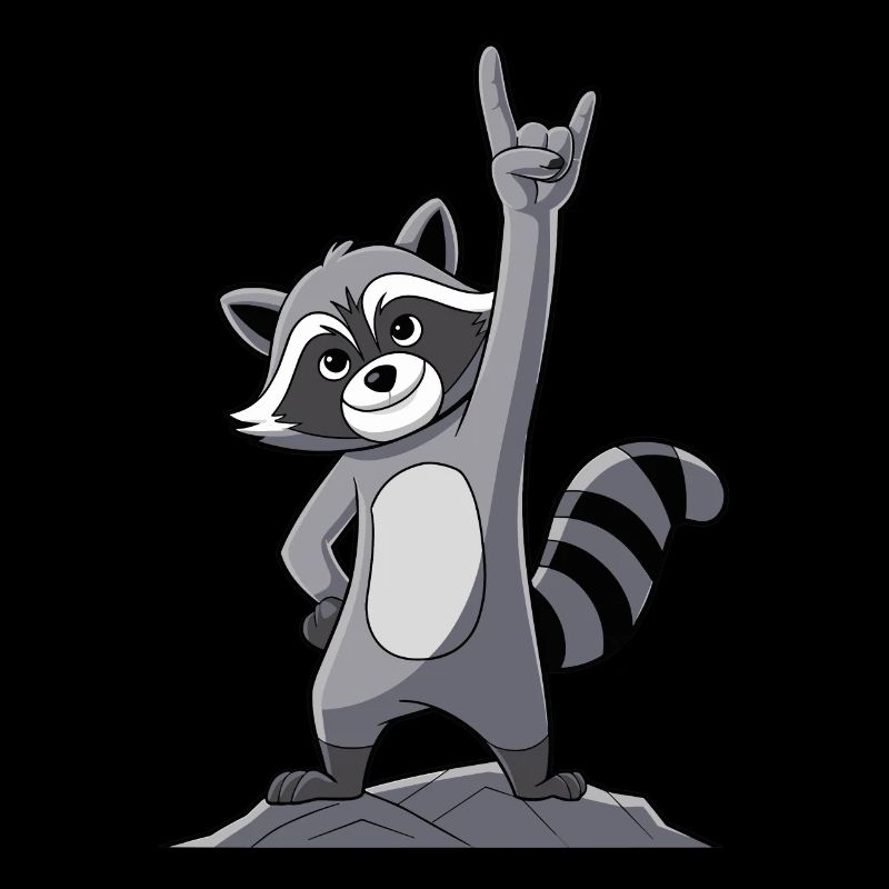 Rock On Waschbär Mit Coolen Gesten