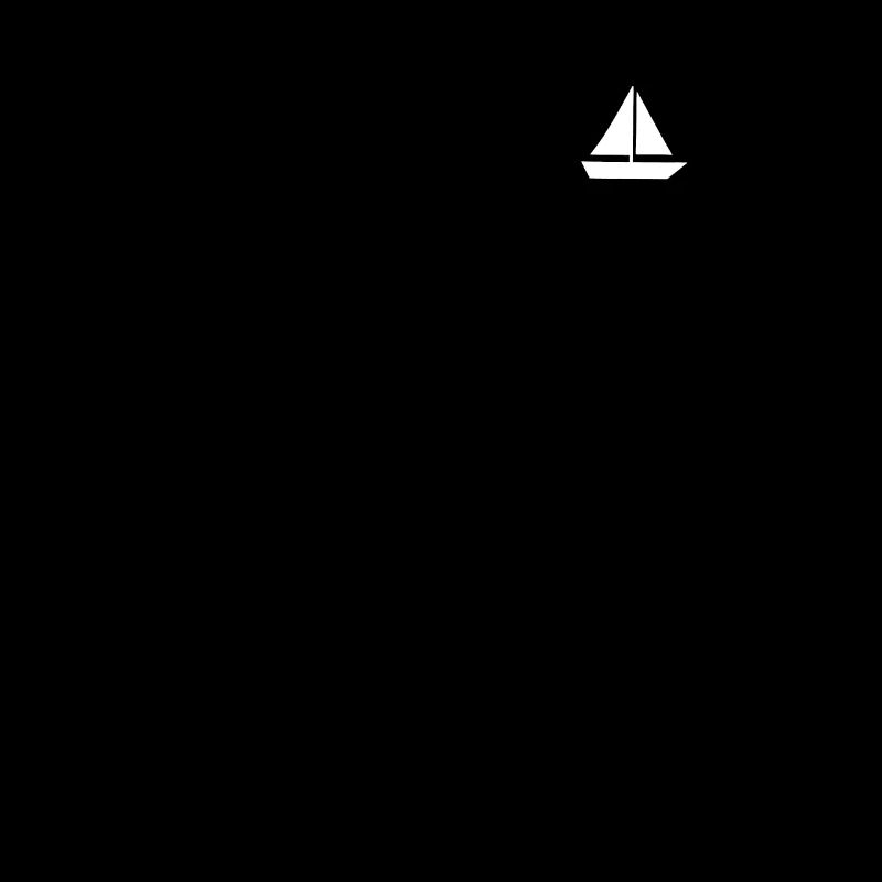 Minimalist Sailing Dinghy Silhouette Pocket