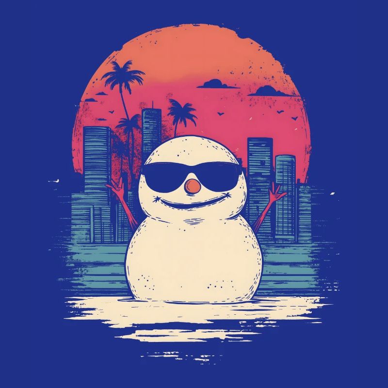 Snowman Retro Synthwave Retrowave Gift