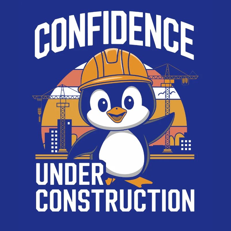 Confidence Under Construction Penguin Construction Site