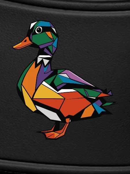 Colorful Geometric Farm Animal Graphic Duck