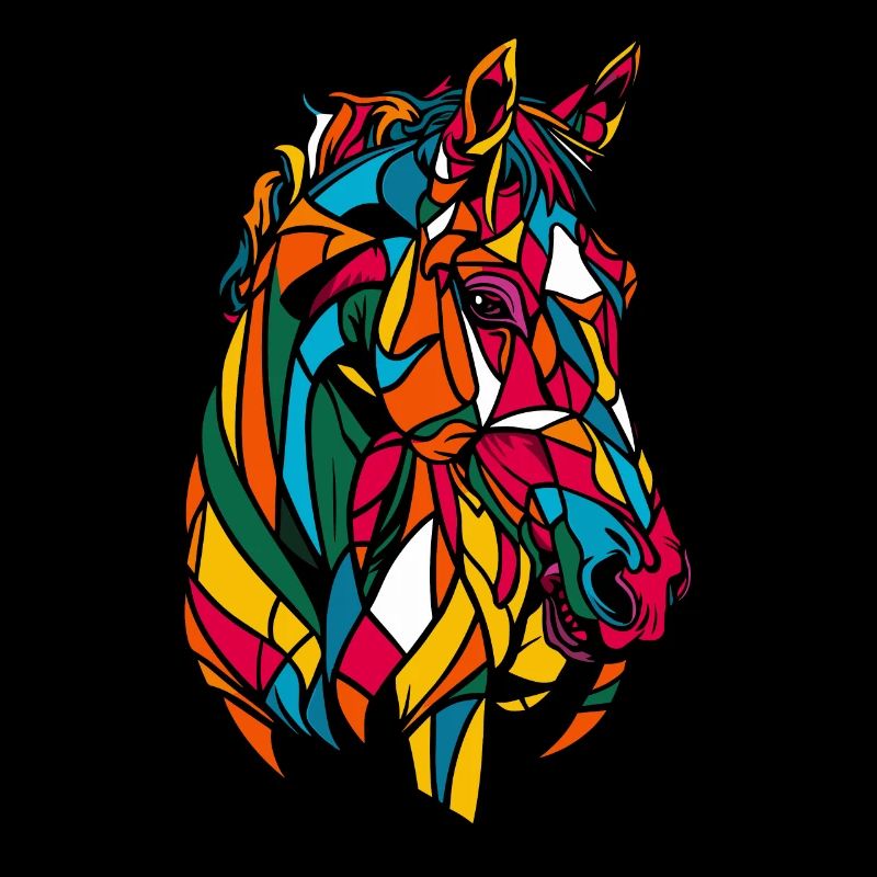 Cheval graphique coloré géométrique de la ferme